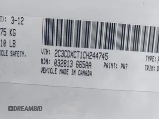 2012 Dodge Charger RT with VIN 2C3CDXCT1CH244745, listed as a IAAI auction lot 41694403 with 190,906 mi miles and . Bid and sale history available at carsss.com. Image 9.