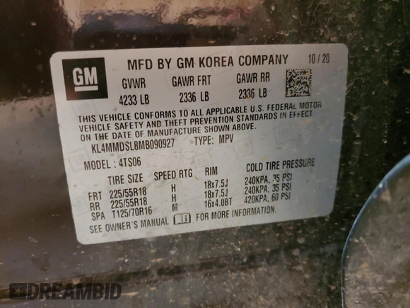 2021 Buick Encore GX Select с VIN KL4MMDSL8MB090927, выставлен на аукционе Copart как лот 83647434 с пробегом 25 962 миль миль и Списание • Salvage title. История ставок и продаж доступна на DreamBid. Изображение 15.
