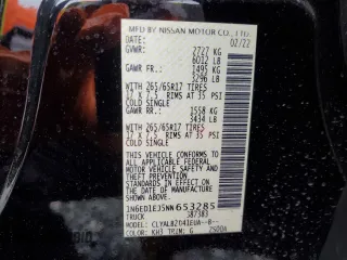 2022 Nissan Frontier SV z VIN 1N6ED1EJ5NN653285, wystawiony jako Copart lot #54271875 z przebiegiem 30 667 mil mil oraz Szkoda całkowita • Salvage title. Historia ofert i sprzedaży dostępna na DreamBid. Obrazek 12.
