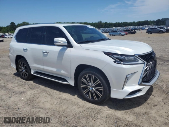 2020 Lexus LX 570 with VIN JTJDY7AX3L4320650, listed as a Copart auction lot 57576655 with 82,762 mi miles and Salvage title. Bid and sale history available at DreamBid. Image 4.