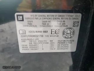 2017 Chevrolet Equinox LT with VIN 2GNFLFEK9H6321799, listed as a Copart auction lot 52806755 with 116,925 mi miles and Clean Title. Bid and sale history available at carsss.com. Image 15.