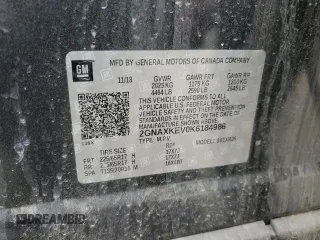 2019 Chevrolet Equinox LT z VIN 2GNAXKEV0K6184986, wystawiony jako Copart lot #56107685 z przebiegiem 105 019 mil mil oraz Szkoda całkowita • Salvage title. Historia ofert i sprzedaży dostępna na DreamBid. Obrazek 13.