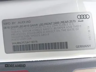 2018 Audi A5 Sportback Premium Plus z VIN WAUBNCF57JA119316, wystawiony jako IAAI lot #38568041 z przebiegiem 101 719 mil mil oraz . Historia ofert i sprzedaży dostępna na DreamBid. Obrazek 9.