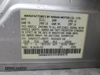 2005 Nissan Maxima 3.5 SE with VIN 1N4BA41E55C846479, listed as a Copart auction lot 71973672 with 114,873 mi miles and Salvage Title. Bid and sale history available at carsss.com. Image 12.
