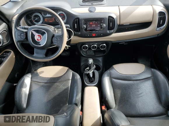 2015 FIAT 500L Lounge with VIN ZFBCFACH3FZ034699, listed as a Copart auction lot 46993955 with 66,238 mi miles and Salvage Title. Bid and sale history available at carsss.com. Image 8.