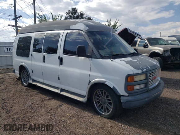 2000 GMC Savana z VIN 1GDFG15RXY1219889, wystawiony jako Copart lot #76055684 z przebiegiem 129 427 mil mil oraz Szkoda całkowita • Salvage title. Historia ofert i sprzedaży dostępna na DreamBid. Obrazek 4.