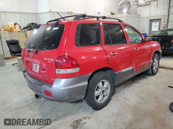 2005 Hyundai Santa Fe GLS with VIN KM8SC73DX5U998662, listed as a Copart auction lot 67643502 with 223,583 mi miles and Non Repairable. Bid and sale history available at carsss.com. Image 4.