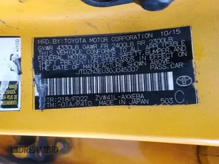 2016 Toyota Prius Two z VIN JTDZN3EU3GJ045007, wystawiony jako Copart lot #45039335 z przebiegiem 389 887 mil mil oraz Czysty tytuł • Clean title. Historia ofert i sprzedaży dostępna na DreamBid. Obrazek 12.