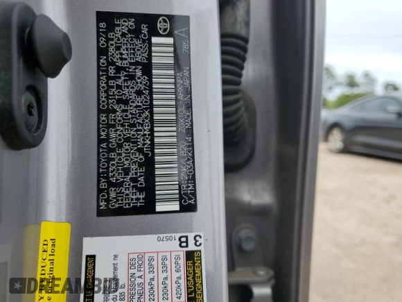 2019 Toyota C-HR XLE with VIN JTNKHMBX3K1024739, listed as a Copart auction lot 50888505 with 37,759 mi miles and Salvage Title. Bid and sale history available at DreamBid. Image 13.