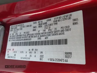 2017 Ford Escape SE with VIN 1FMCU9GD2HUB58323, listed as a IAAI auction lot 41769191 with 134,644 mi miles. Bid and sale history available at carsss.com. Image 9.