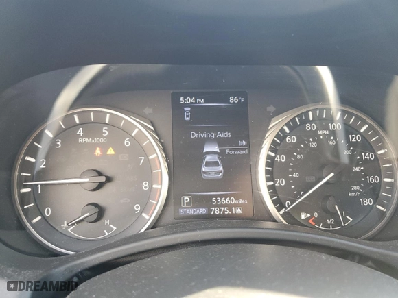 2019 Infiniti Q50 3.0t LUXE with VIN JN1EV7AP5KM541152, listed as a Copart auction lot 73584474 with 53,660 mi miles and Salvage Title. Bid and sale history available at carsss.com. Image 9.