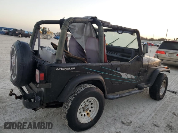 1992 Jeep Wrangler with VIN 2J4FY29SXNJ554171, listed as a Copart auction lot 77655294 with 115,494 mi miles and Salvage Title. Bid and sale history available at carsss.com. Image 3.