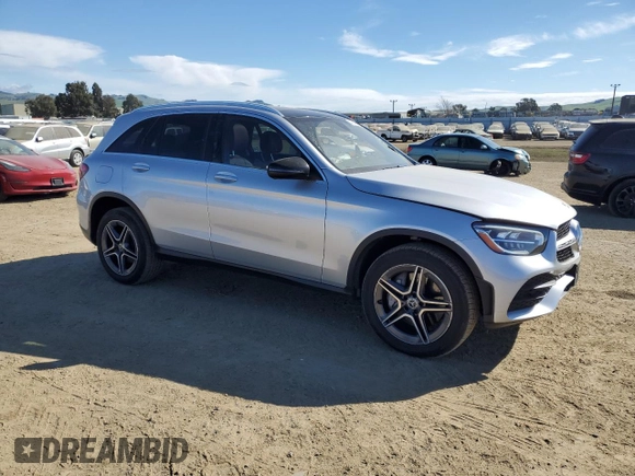 2020 Mercedes-Benz GLC with VIN WDC0G8EB4LF733748, listed as a Copart auction lot 47887585 with 56,787 mi miles and Salvage Title. Bid and sale history available at carsss.com. Image 4.
