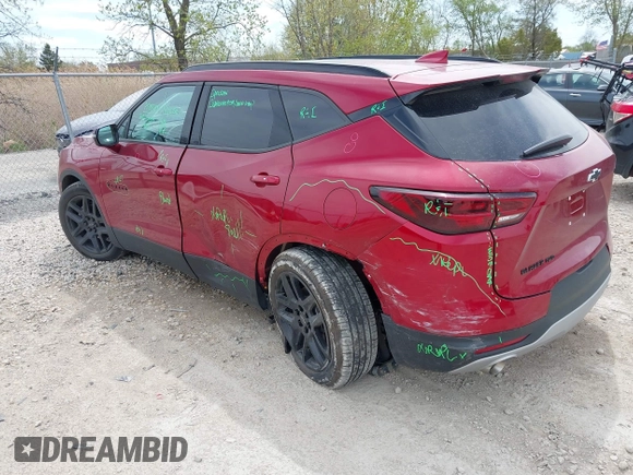 2023 Chevrolet Blazer LT with VIN 3GNKBJRSXPS147109, listed as a IAAI auction lot 42137595 with 16,533 mi miles and . Bid and sale history available at DreamBid. Image 3.
