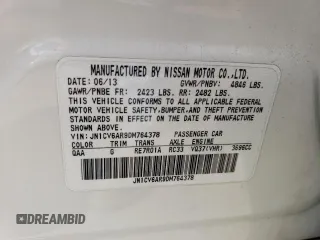 2013 Infiniti G37 x with VIN JN1CV6AR9DM764378, listed as a Copart auction lot 70253774 with 117,606 mi miles and Salvage Title. Bid and sale history available at carsss.com. Image 13.