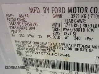 2014 Ford F-150 XL with VIN 1FTFW1CTXEFC12946, listed as a IAAI auction lot 41814929 with 230,328 mi miles. Bid and sale history available at carsss.com. Image 9.