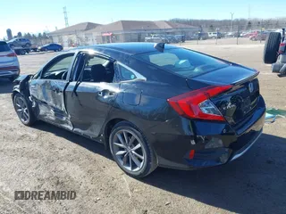 2020 Honda Civic Sedan EX with VIN 19XFC1F3XLE016761, listed as a IAAI auction lot 41670321 with 64,958 mi miles. Bid and sale history available at carsss.com. Image 3.