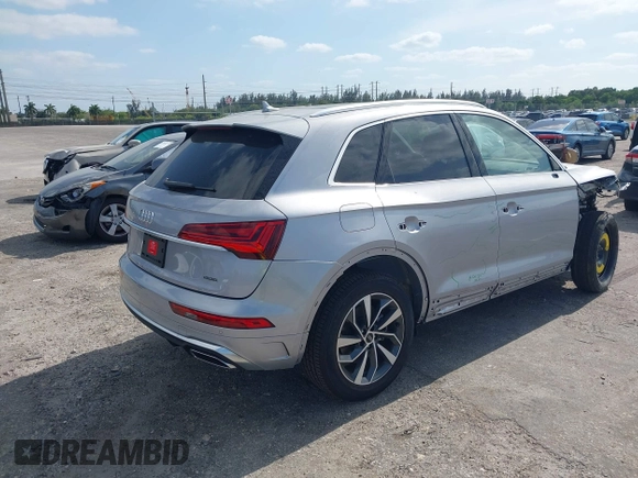 2024 Audi Q5 S line Premium with VIN WA1GAAFY9R2140669, listed as a IAAI auction lot 42092210 with 4,326 mi miles and . Bid and sale history available at DreamBid. Image 4.