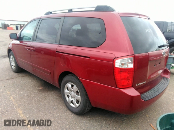 2008 Kia Sedona LX with VIN KNDMB233786250423, listed as a IAAI auction lot 41968729 with 167,501 mi miles. Bid and sale history available at carsss.com. Image 3.
