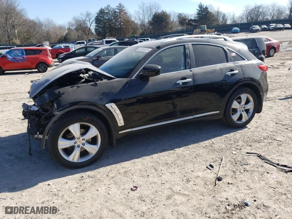 2010 Infiniti FX35 with VIN JN8AS1MW3AM855308, listed as a Copart auction lot 46698525 with 188,613 mi miles and Salvage Title. Bid and sale history available at carsss.com. Image 1.