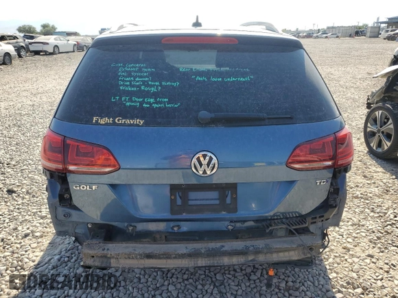 2015 Volkswagen Golf SportWagen TDI S with VIN 3VWCA7AU1FM516407, listed as a Copart auction lot 61723174 with 159,707 mi miles and Salvage Title. Bid and sale history available at carsss.com. Image 6.