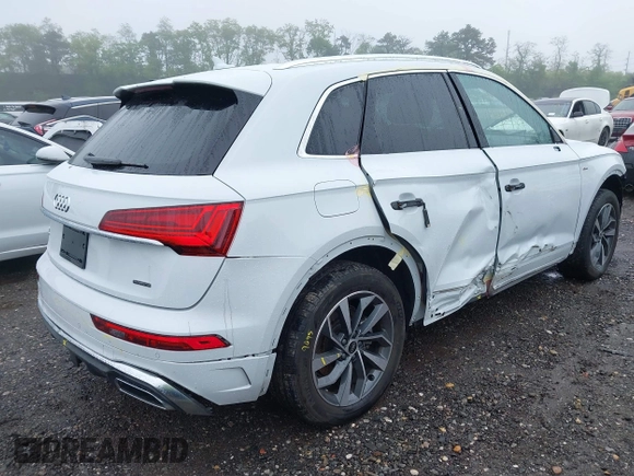 2023 Audi Q5 S line Premium Plus with VIN WA1EAAFY9P2089095, listed as a IAAI auction lot 42263035 with 10,279 mi miles and . Bid and sale history available at DreamBid. Image 4.