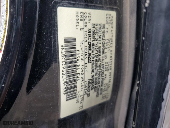 2011 Nissan Versa 1.8 S with VIN 3N1BC1CP5BL494332, listed as a Copart auction lot 49778215 with 98,273 mi miles and Salvage Title. Bid and sale history available at carsss.com. Image 14.