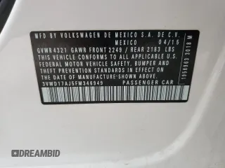 2015 Volkswagen Jetta SE с VIN 3VWD17AJ5FM346949, выставлен на аукционе Copart как лот 62875705 с пробегом 72 817 миль миль и Списание • Salvage title. История ставок и продаж доступна на DreamBid. Изображение 12.