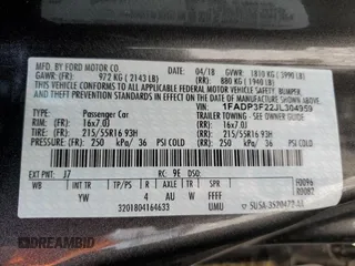 2018 Ford Focus SE with VIN 1FADP3F22JL304959, listed as a Copart auction lot 51994825 with 54,858 mi miles and Salvage Title. Bid and sale history available at DreamBid. Image 12.