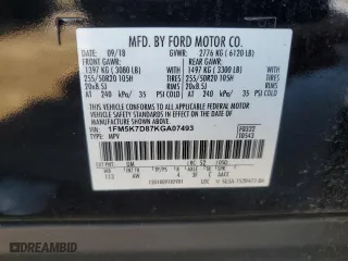 2019 Ford Explorer XLT with VIN 1FM5K7D87KGA07493, listed as a Copart auction lot 84317014 with 93,304 mi miles and Salvage Title. Bid and sale history available at carsss.com. Image 15.