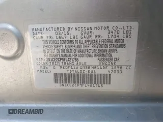 2015 Nissan Note SV with VIN 3N1CE2CP9FL421765, listed as a IAAI auction lot 42110587 with 157,474 mi miles and . Bid and sale history available at DreamBid. Image 9.