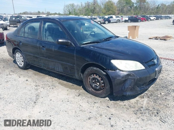 2004 Honda Civic LX with VIN 2HGES16554H505432, listed as a IAAI auction lot 41896813 with 152,685 mi miles. Bid and sale history available at carsss.com. Image 1.