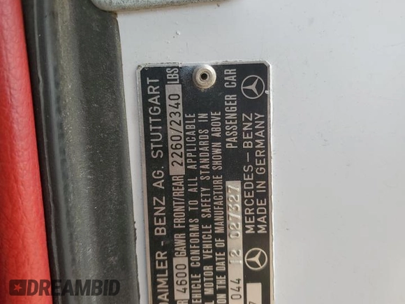 1975 Mercedes-Benz SL с VIN 10704412027327, выставлен на аукционе Copart как лот 84707764 с пробегом 180 606 миль миль и Чистый • Clean title. История ставок и продаж доступна на DreamBid. Изображение 12.