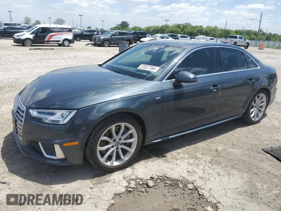 2019 Audi A4 Prestige with VIN WAUFNAF41KA016861, listed as a Copart auction lot 57827764 with 81,452 mi miles and Salvage Title. Bid and sale history available at carsss.com. Image 1.