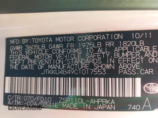 2012 Scion xD z VIN JTKKU4B49C1017553, wystawiony jako IAAI lot #41481568 z przebiegiem 178 670 mil mil oraz . Historia ofert i sprzedaży dostępna na DreamBid. Obrazek 9.