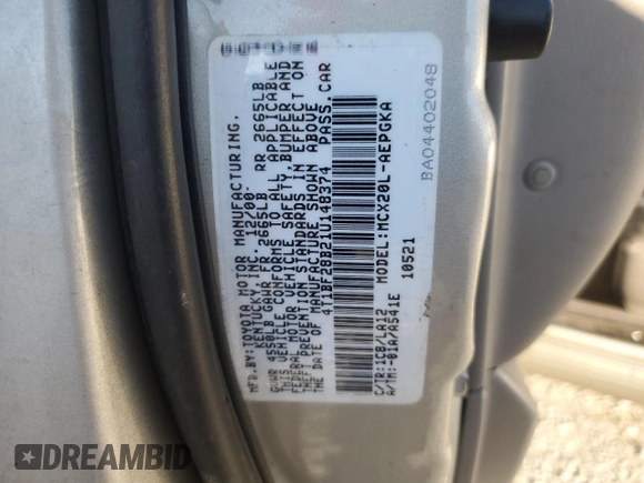 2001 Toyota Avalon XL w/Bucket Seats with VIN 4T1BF28B21U148374, listed as a Copart auction lot 44053655 with 193,490 mi miles and Salvage Title. Bid and sale history available at carsss.com. Image 13.