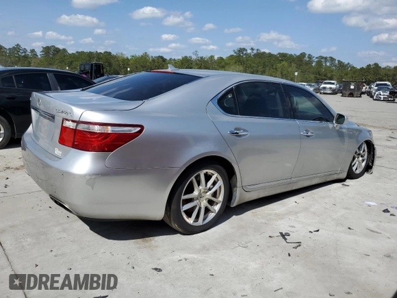 2007 Lexus LS 460 L with VIN JTHGL46F575005604, listed as a Copart auction lot 51103115 with 244,199 mi miles and Salvage Title. Bid and sale history available at DreamBid. Image 3.