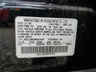 2008 Infiniti EX Journey with VIN JNKAJ09E68M302699, listed as a Copart auction lot 61257985 with 190,512 mi miles and Salvage title. Bid and sale history available at DreamBid. Image 14.