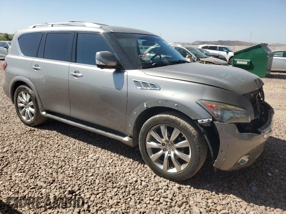 2013 Infiniti QX56 with VIN JN8AZ2NE8D9060804, listed as a Copart auction lot 74628504 with 127,122 mi miles and Salvage Title. Bid and sale history available at carsss.com. Image 4.