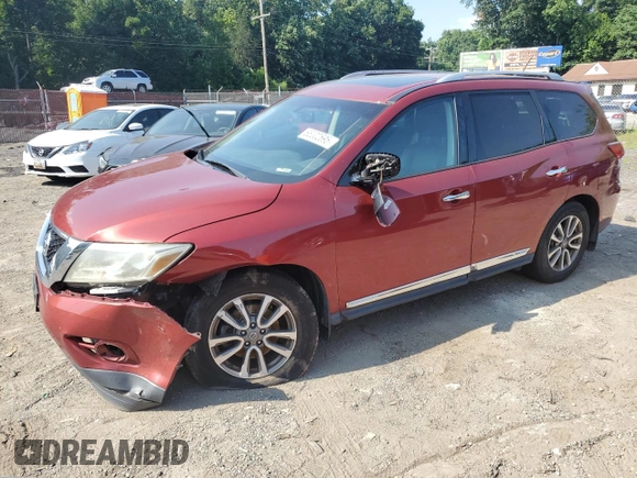 2016 Nissan Pathfinder Platinum with VIN 5N1AR2MM6GC618334, listed as a Copart auction lot 65502695 with 121,560 mi miles and Salvage title. Bid and sale history available at DreamBid. Image 1.