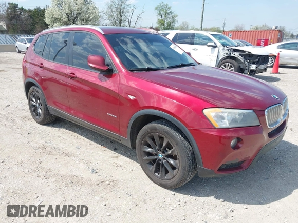 2013 BMW X3 xDrive28i with VIN 5UXWX9C50D0A23500, listed as a IAAI auction lot 42089054 with 260,705 mi miles. Bid and sale history available at carsss.com. Image 1.