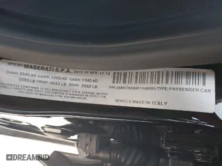 2015 Maserati Ghibli with VIN ZAM57XSA9F1146055, listed as a IAAI auction lot 41814633 with 88,783 mi miles. Bid and sale history available at carsss.com. Image 9.