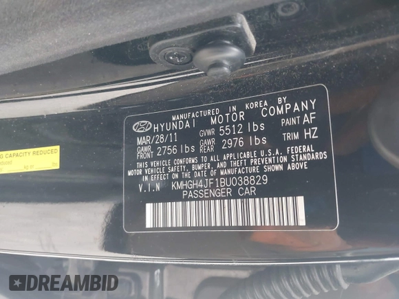2011 Hyundai Equus Signature с VIN KMHGH4JF1BU038829, выставлен на аукционе IAAI как лот 42308041 с пробегом 192 171 миль миль и . История ставок и продаж доступна на DreamBid. Изображение 9.