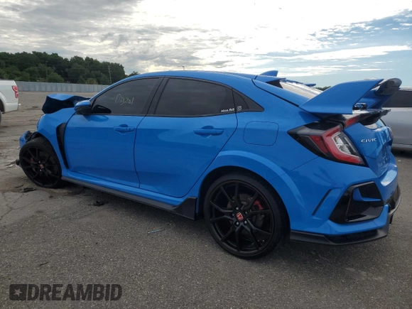 2021 Honda Civic Type R Touring z VIN SHHFK8G76MU200876, wystawiony jako Copart lot #57042224 z przebiegiem Nie podano mil oraz Szkoda całkowita • Salvage title. Historia ofert i sprzedaży dostępna na DreamBid. Obrazek 2.