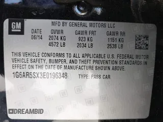 2014 Cadillac CTS Luxury RWD z VIN 1G6AR5SX3E0196348, wystawiony jako IAAI lot #42282732 z przebiegiem 130 956 mil mil oraz . Historia ofert i sprzedaży dostępna na DreamBid. Obrazek 9.