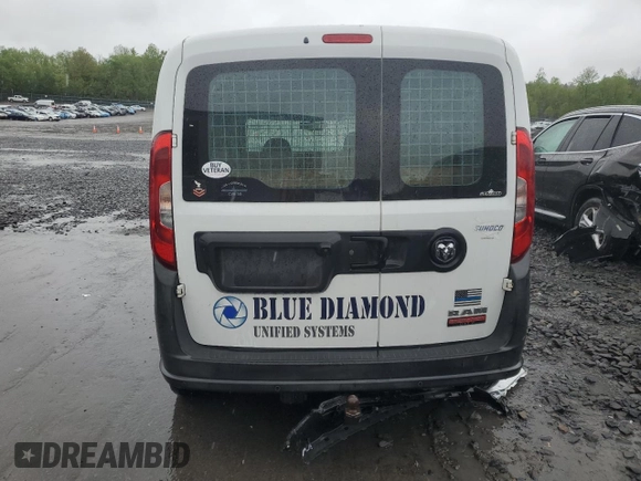 2016 Ram ProMaster City Cargo Tradesman with VIN ZFBERFAT7G6B11181, listed as a Copart auction lot 55583905 with 276,858 mi miles and Salvage Title. Bid and sale history available at DreamBid. Image 6.