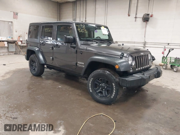2018 Jeep Wrangler JK Unlimited Sport S with VIN 1C4BJWDGXJL889020, listed as a IAAI auction lot 41989203 with 60,170 mi miles. Bid and sale history available at carsss.com. Image 1.