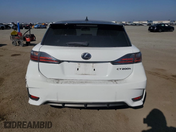 2014 Lexus CT 200h with VIN JTHKD5BH0E2190034, listed as a Copart auction lot 61309225 with 82,065 mi miles and Salvage title. Bid and sale history available at DreamBid. Image 6.