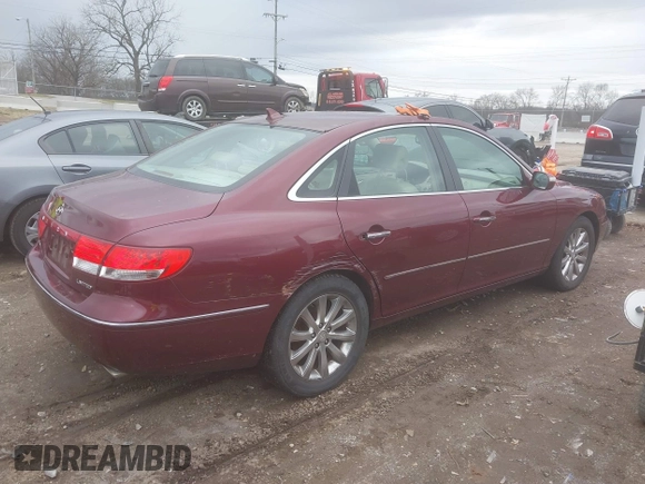 2009 Hyundai Azera Limited with VIN KMHFC46F19A373801, listed as a IAAI auction lot 41481510 with 186,248 mi miles and . Bid and sale history available at DreamBid. Image 4.