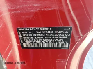 2017 Porsche 718 Boxster z VIN WP0CA2A86HS221306, wystawiony jako Copart lot #76144334 z przebiegiem Nie podano mil oraz Nie do naprawy. Historia ofert i sprzedaży dostępna na DreamBid. Obrazek 13.